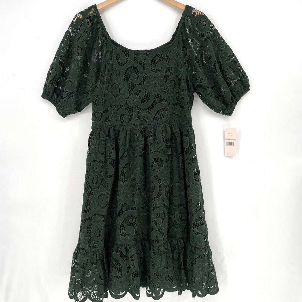 Nanette Lepore Lace Dress NM2F13W09 Evergreen Emerald Green Size 10 MRSP $148‎
